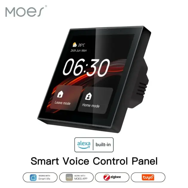 MOES Tuya ZigBee 4.0 Scene Switch Smart Central Control,Smart Life App Control,Built-in Alexa,Wireless Zigbee Hub