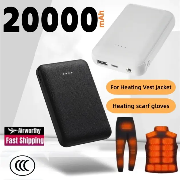 200000mAh Mini Fast Charging Power Bank Ultra Thin External Battery Pack for Heating Suit Coat Vest Jacket Scarf Glove 2026 NEW