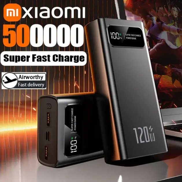Xiaomi 200000mAh LED Digital Display Power Bank High Capacity 120W Super Fast Charging Portable External Battery For IPhone New